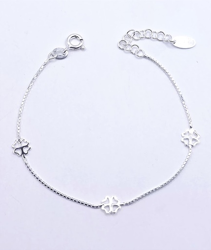 [2050622261004] Pulsera Plata BRN16402 Trebol