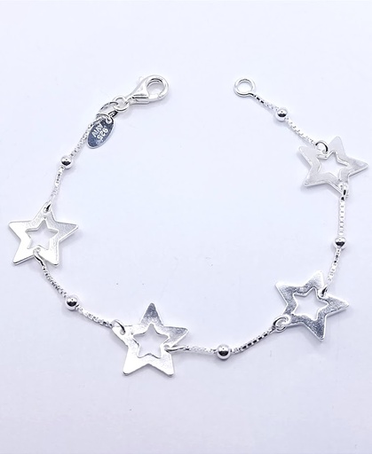 [2050622381009] Pulsera Plata BRN12847 Estrellas