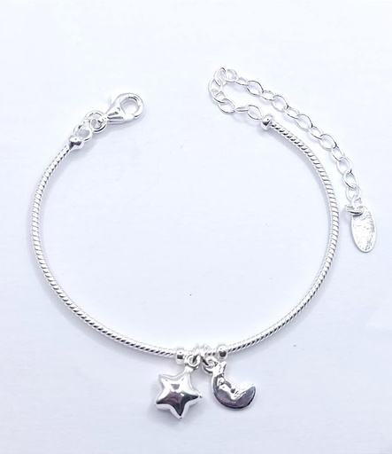 [2050622551006] Pulsera Plata BRN28413 Estrella Luna