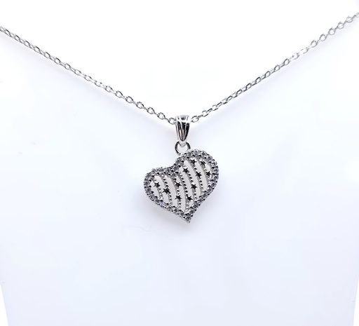 [2060521991001] 14619FNS1 Collar Plata Rodio  Corazon