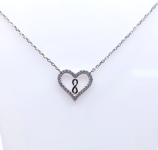 [2060522051001] 14625FNS1 Collar Plata Rodio Corazon Infinito