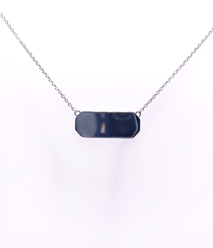 [2060523421452] 9988FNS1 Collar Plata Rodio  Placa