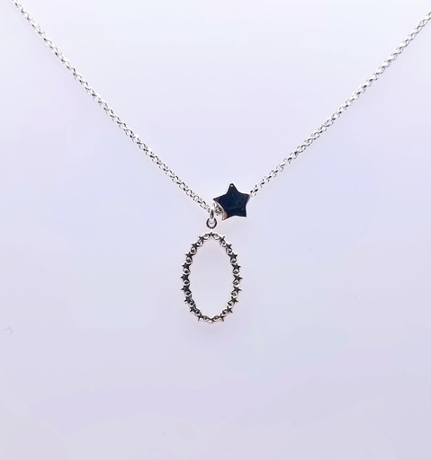 [2060610441455] GIA11669 Collar Plata Estrellas