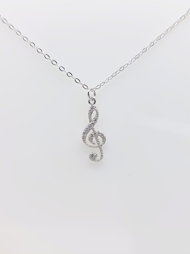 [2061210421458] SWN11377-08 Collar Plata Rodio 