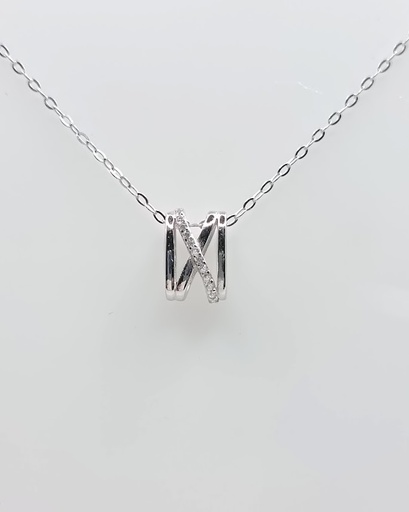 [2061210441456] SWN12026-08 Collar Plata Rodio 