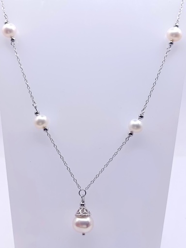 [2062620141998] YA-1173S-NP Collar Plata Perla Rio 