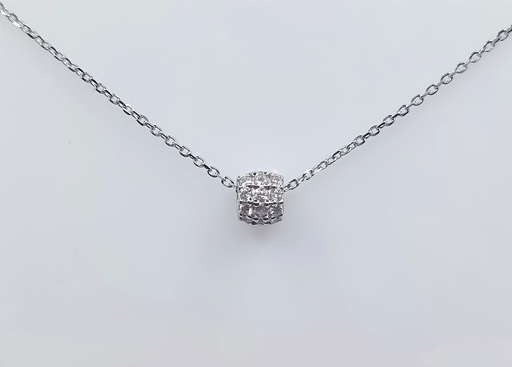 [2080505471008] 4673FNS1 Collar Plata Bola Fuego