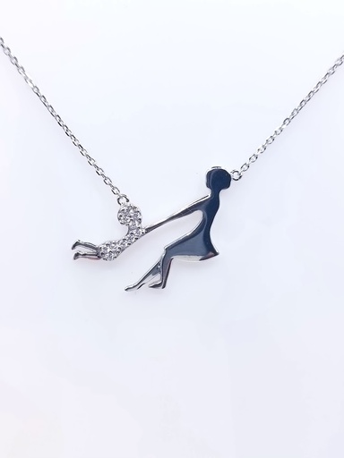 [2080505501002] 4927FNS1 Collar Plata Mama Hija