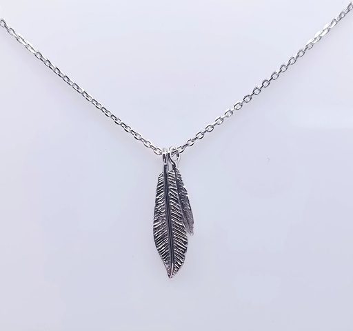 [2080507751009] 6910FNS1 Collar Plata Rodio  Plumas
