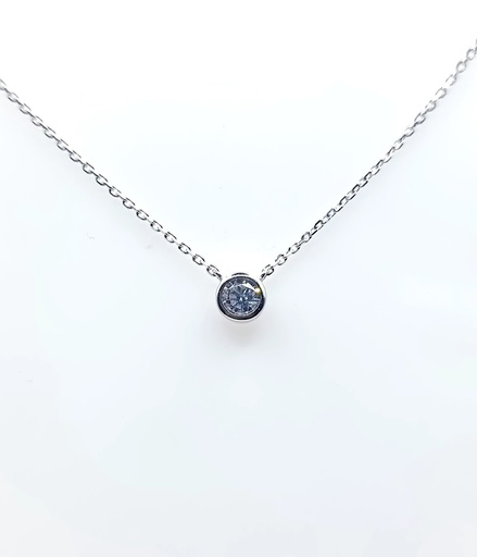 [2080510711007] 7799FNS1 Collar Plata Rodio  Punto de Luz 