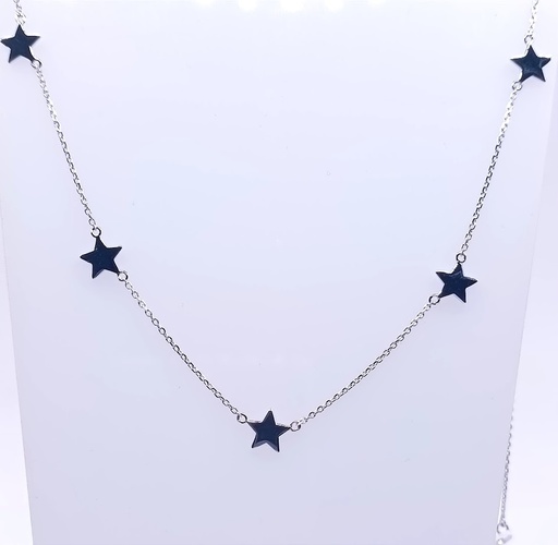 [2080510731005] 7809FNS1 Collar Plata Rodio  Estrella