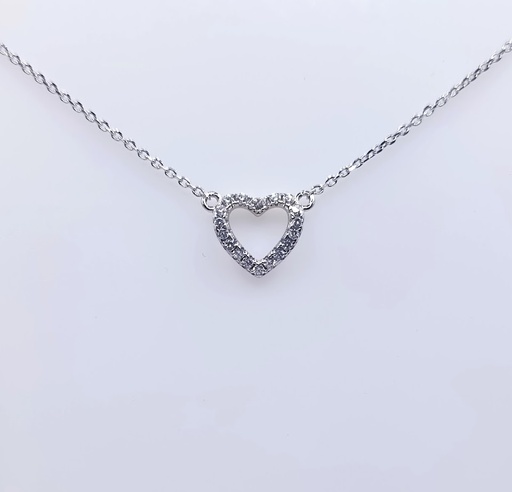[2080511129009] 8040FNS1 Collar Plata Rodio  Corazon