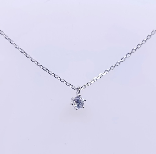[2080512621007] 3443FNS1 Collar Plata Rodio  Punto de Luz