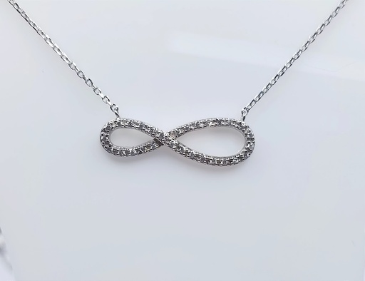 [2080512671002] 4429FNS1 Collar Plata Rodio  Infinito