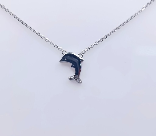 [2080512721004] 7327FNS1 Collar Plata Rodio  Delfin