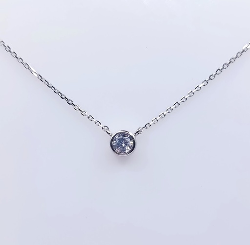 [2080512741002] 7898FNS1 Collar Plata Rodio  Punto de Luz