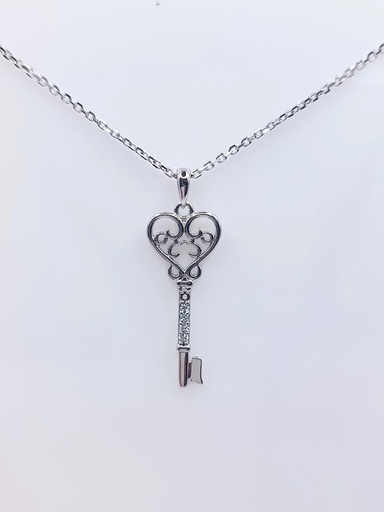 [2080513781007] 6322FNS1 Collar Plata Rodio  Llave