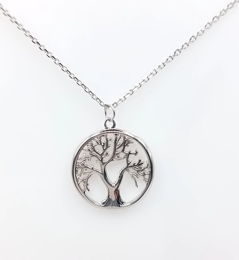 [2080514881003] 5511FNS1 Collar Plata Rodio  Arbol