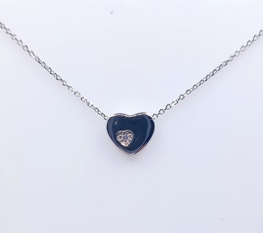 [2080514891002] 7600FNS1 Collar Plata Rodio  Corazon