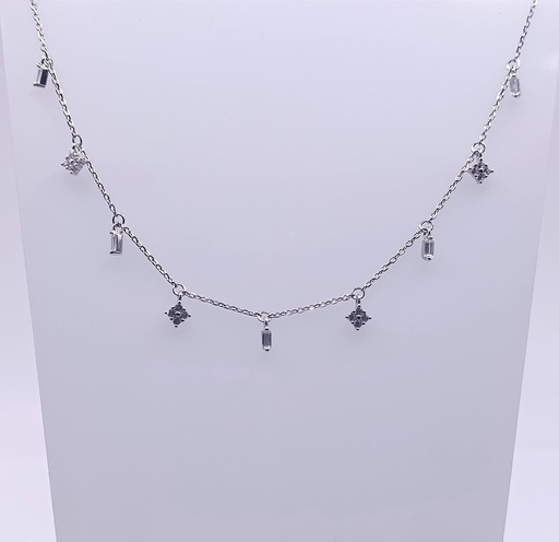 [2080514921006] 9206FNS1 Collar Plata Rodio  Mini Colgantes