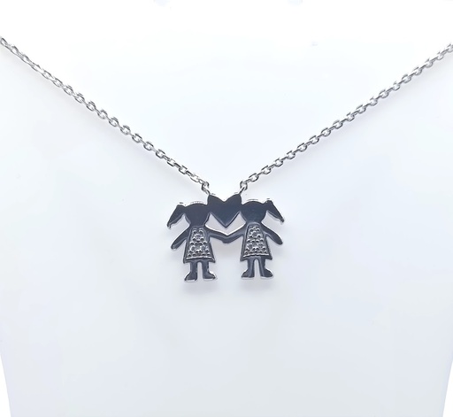 [2080515391006] 10606FNS1 Collar Plata Rodio  Niñas