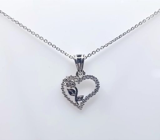 [2080518741006] 12209FNS1 Collar Plata Corazon Rosa