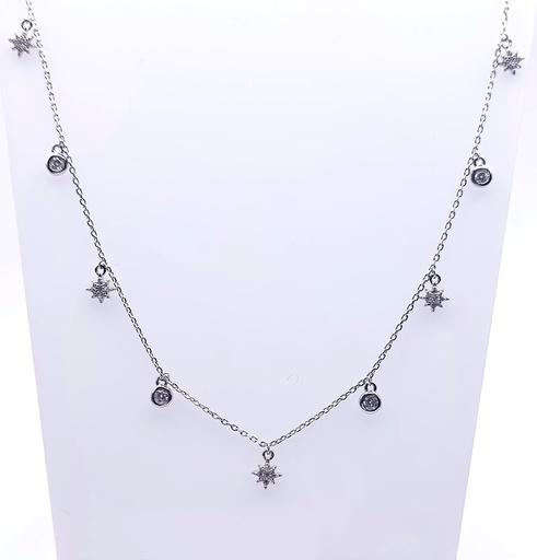 [2080523139003] 18081FNS1 Collar Plata Estrella Punto Luz