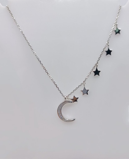 [2080523169000] 18084FNS1 Collar Plata Estrellas Luna
