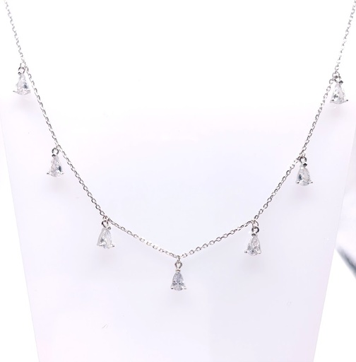 [2080523171454] 16752FNS1 Collar Plata Rodio Gotas Chicas