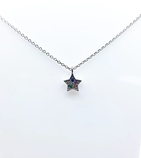 [2080523329459] 10287FNS2 Collar Plata Rodio Estrella