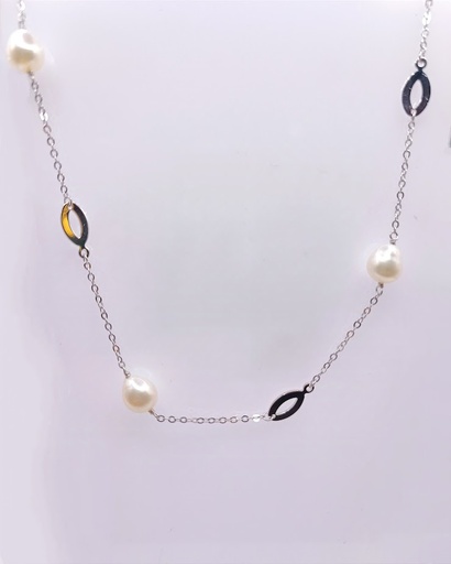 [2081320469003] YA-N452-18 Collar Plata Perla Rio 