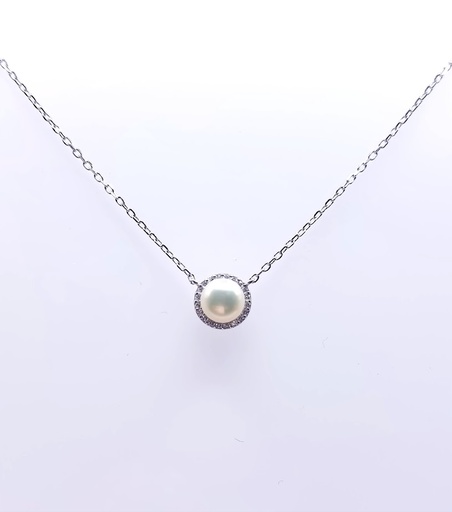 [2081320499000] YA-N1017 Collar Plata Perla Rio 