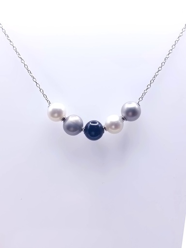 [2081320579009] YA-N385-1 Collar Plata Perla Colores