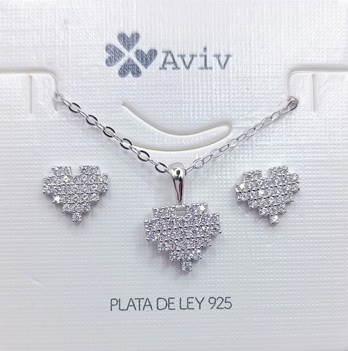 [2091210111455] SWE10375-09 Set Conjunto Cadena Corazon Pixel