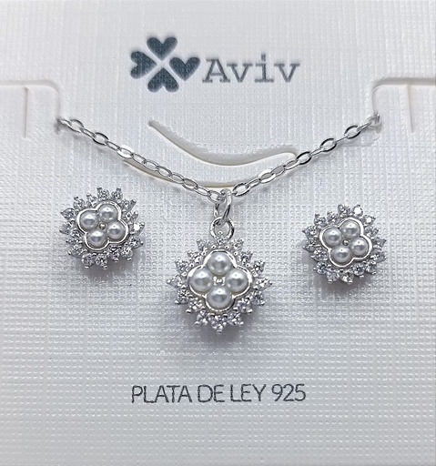 [2091210141452] YCHE041 Set Conjunto Cadena Mini Perlas 