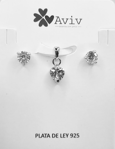 [2091213181004] SA0052 Set Conjunto Plata Corazon