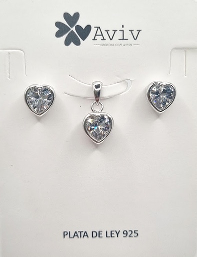 [2091213281001] SA1541 Set Conjunto Plata Corazon