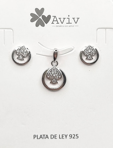 [2091213911007] SA0614 Set Conjunto Plata Flor de Pica