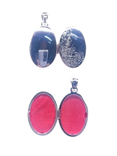 [2100610091004] PF000002 Colgante Plata Portafoto Oval Tallado