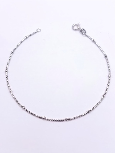 [3302121019] Pulsera Oro Blanco Veneciana Bolas 068