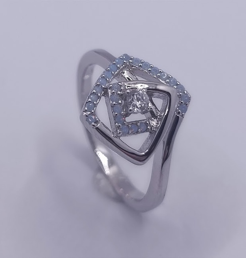 JRY8697BL--W Anillo Plata 