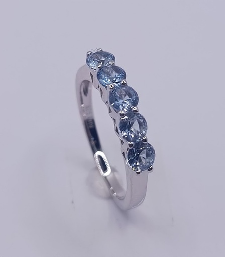 SL39184J1 Anillo Plata Cintillo Aguamarina